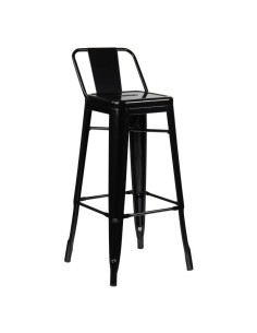 Taburete Tol Respaldo acero negro