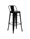 Taburete Tol Respaldo acero negro