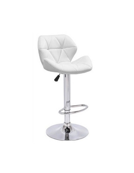 Taburete Cuate regulable simipiel blanco