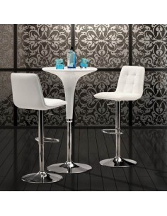 Taburete Odisea simipiel blanco 2