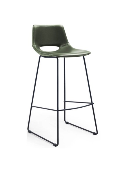 Taburete Aladdín piel sintética verde