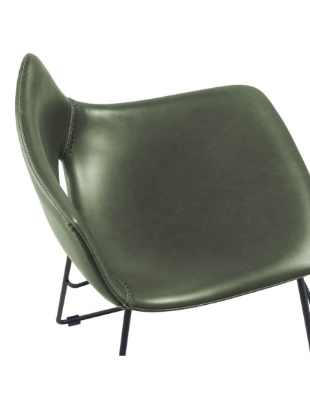 Taburete Aladdín piel sintética verde detalle