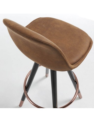 Taburete Swich TL tela marrón oxido detalle