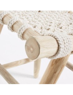 Taburete Karnak madera de teka y cuerda 2