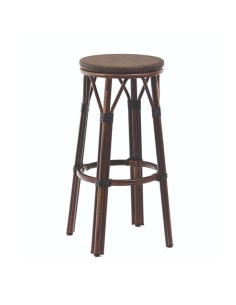Taburete Charli aluminio nogal