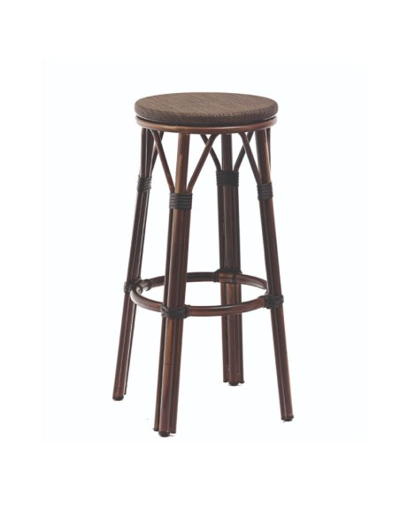 Taburete Charli aluminio nogal