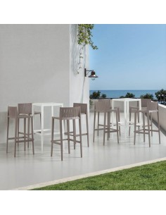 Taburete Cecilia polipropileno blanco 2