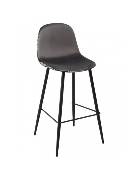 Taburete Anastasia terciopelo gris