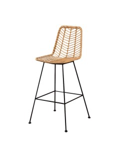 Taburete Donora ratán sintético pata negra