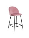 Taburete Elvia PN terciopelo rosa peonia