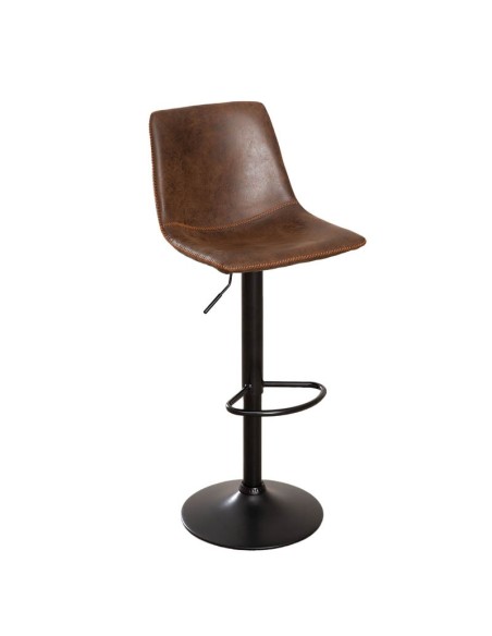 Taburete Dosinda R polipiel marrón chocolate