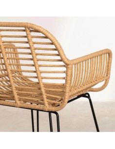 Taburete Danilo pata metálica negra 2