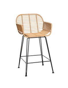 Taburete Danilo pata metálica negra