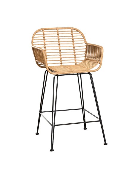 Taburete Danilo pata metálica negra