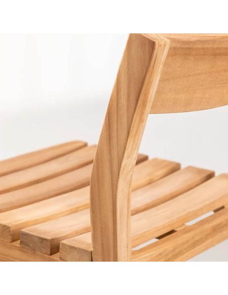 Taburete Diosnelio madera de teka detalle