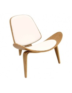 Butaca Aval fresno simipiel blanco