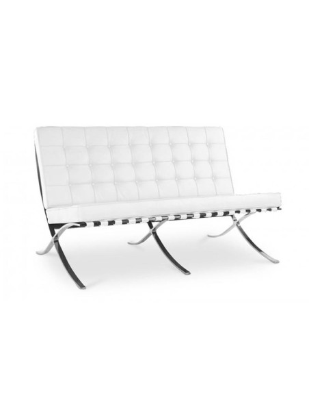 Butaca Barny 2P simipiel blanca