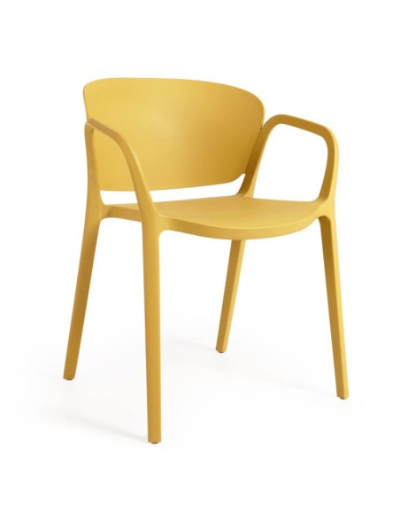 Sillón de inyección en polipropileno mostaza