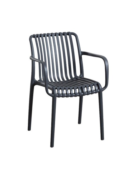 Sillón Euvigis de inyección polipropileno grafito.