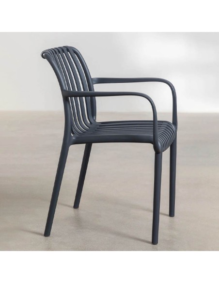 Sillón Euvigis de inyección polipropileno grafito 2