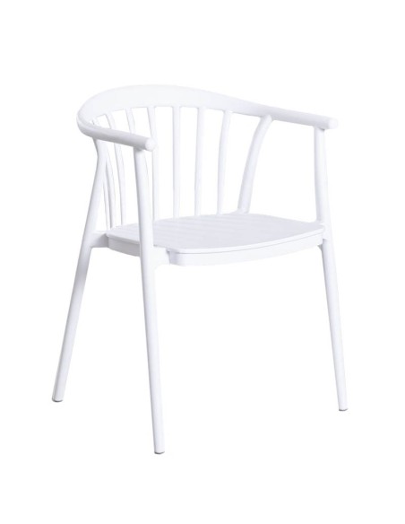 Sillón egipciaca de comedor en polipropileno blanco gardenia