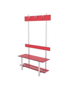 Banco Sencillo Respaldo Perchero y Zapatero Compacto para vestuarios