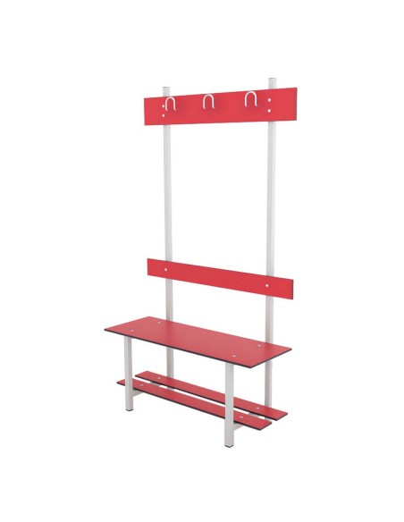 Banco Sencillo Respaldo Perchero y Zapatero Compacto para vestuarios