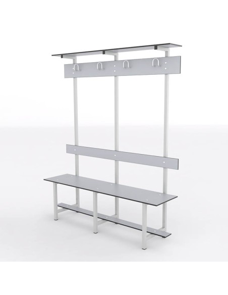 Banco Sencillo Respaldo Perchero y Sombrerero Compacto para vestuarios