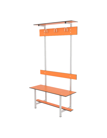 Banco Sencillo Respaldo Perchero y Sombrerero Compacto ideal vestuarios