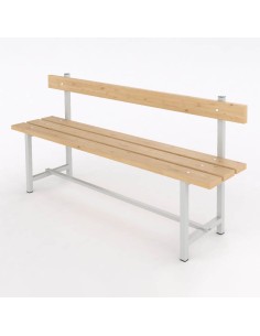 Banco Sencillo Zapatero Respaldo y Perchero Pino para gimnasios elegantes 2