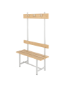 Banco Sencillo Respaldo y Perchero Pino para vestuarios de empresa