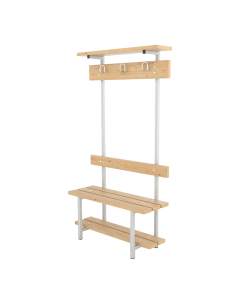 Banco Sencillo Respaldo, Perchero, Zapatero y Sombrerero Pino