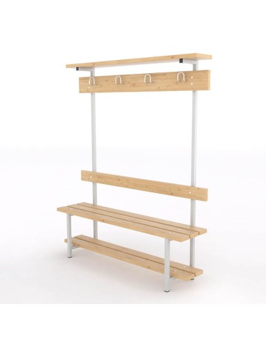 Banco Sencillo Respaldo, Perchero, Zapatero y Sombrerero Pino 3