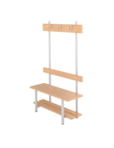 Banco Sencillo con Respaldo Perchero y Zapatero Melamina