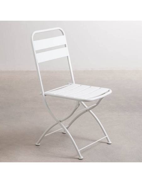 Silla metálica concesa blanca