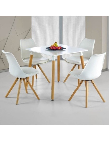 Mesa String WH 80x80 | Versátil y Moderna con Base de Haya Maciza