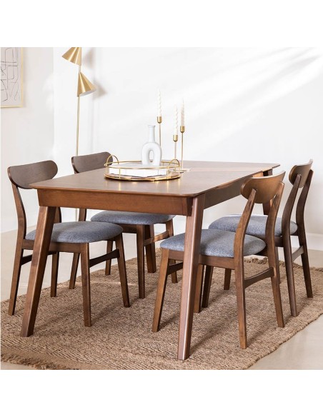 Conjunto Ambrosio madera oscura con cojín gris 3