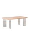 Mesa Clementino de madera y cristal