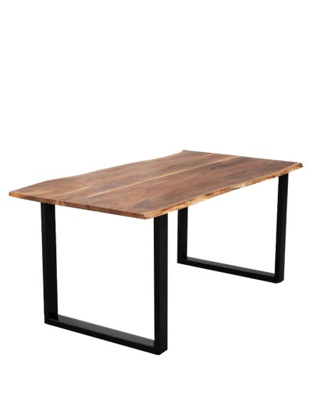 Mesa Cleofás de madera con patas metálicas