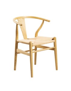 Silla Amonario de comedor en madera de olmo acabado blanco 2