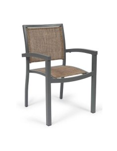 Sillón Reva Brazo Alu - Pata Grafito - Textilene Otoño