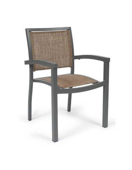 Sillón Reva Brazo Alu - Pata Grafito - Textilene Otoño