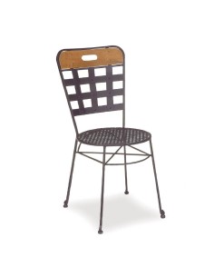 Silla Crimo de hierro forjado y teka asiento werzalit 2