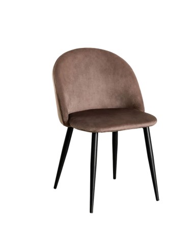 Silla Elvia Terciopelo marron army