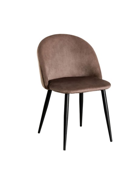 Silla Elvia Terciopelo marron army