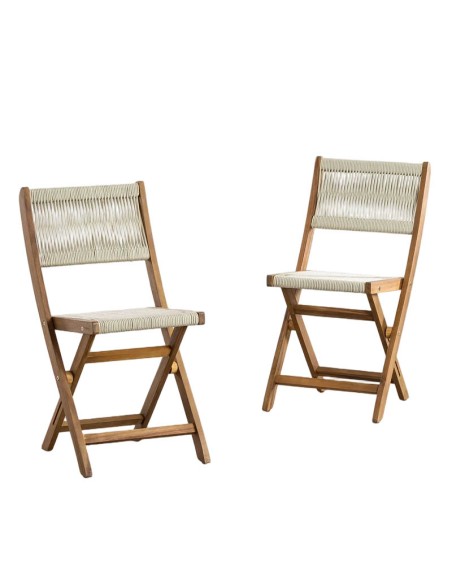 Silla cuerda beige crema ideal jardín