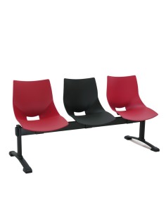 Bancada Shell 3 Plazas pata T invertida negra