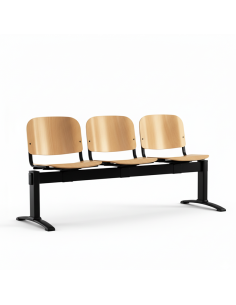 Bancada Haley 3 Plazas pie negro