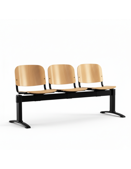 Bancada Haley 3 Plazas pie negro