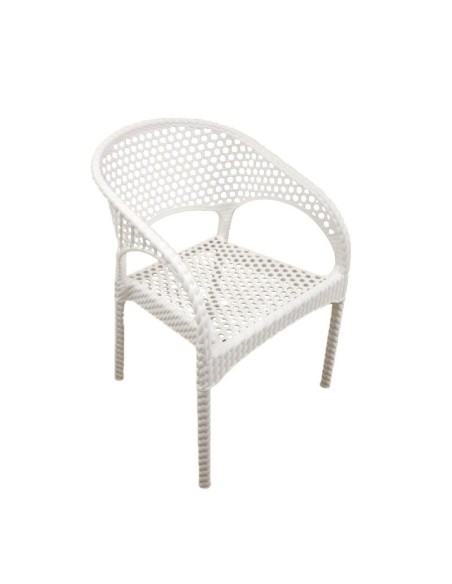 Sillón Agripina apilable Marrón Blanco